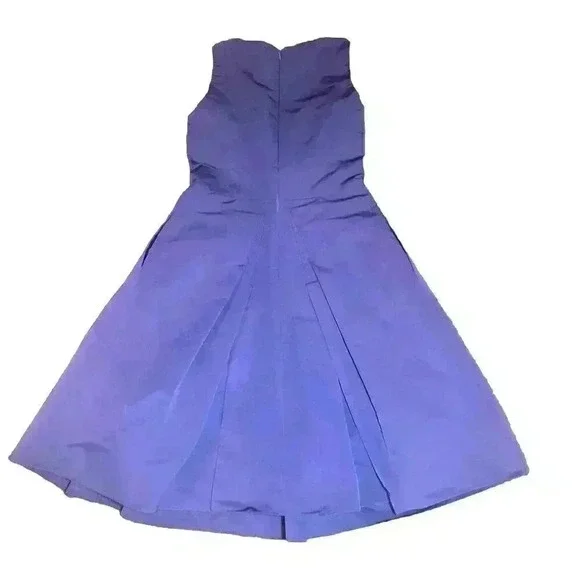 CAROLINA HERRERA Silk Lined Cocktail Dress 8 M Flare Sleeveless Knee Length Tea
